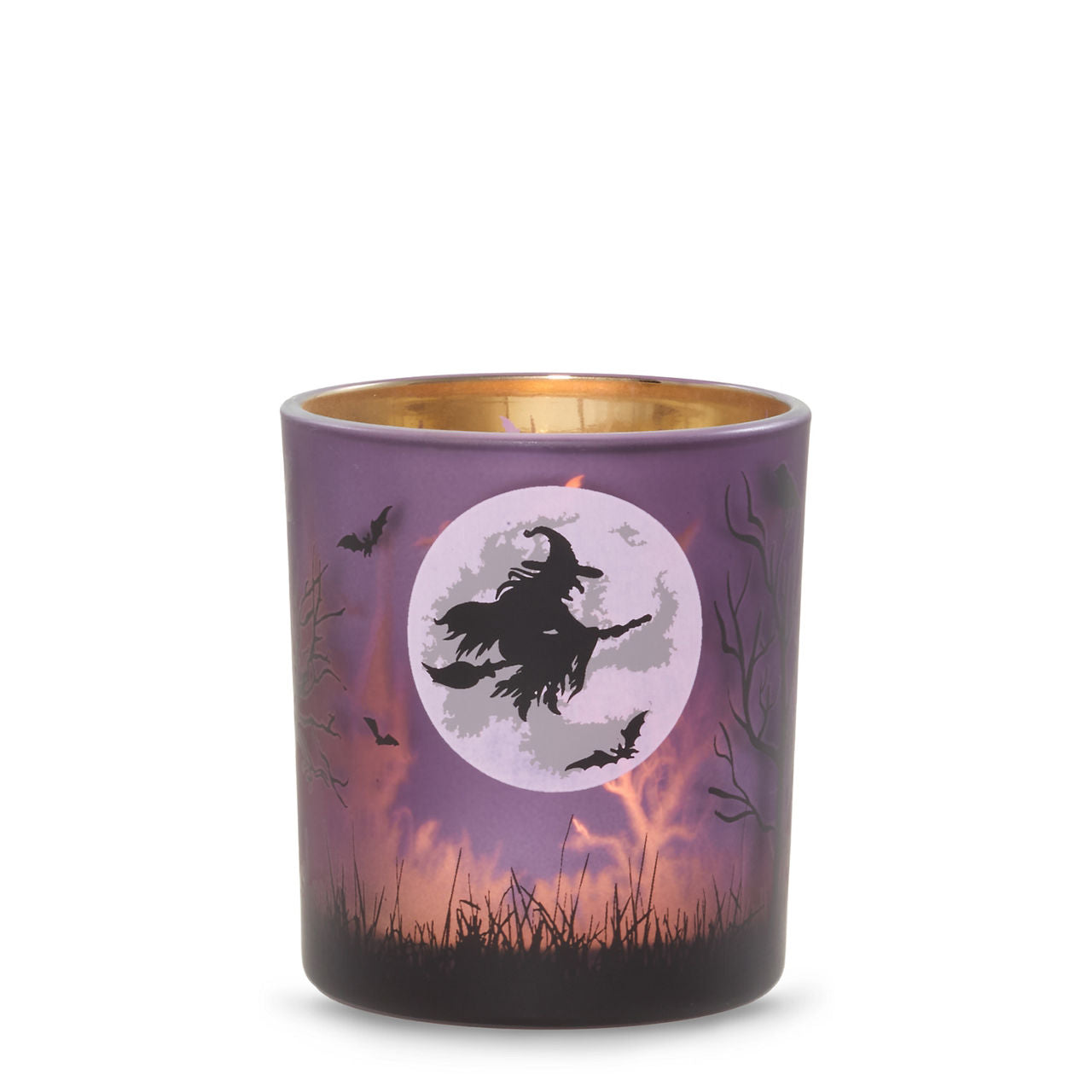 Purple Witch's Moon Tea Light Candle Holder