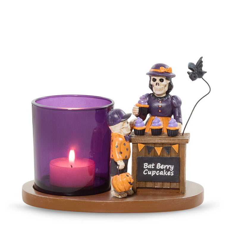 Bonebury Lane Bat Berry Cake Tea Light Candle Holder R5