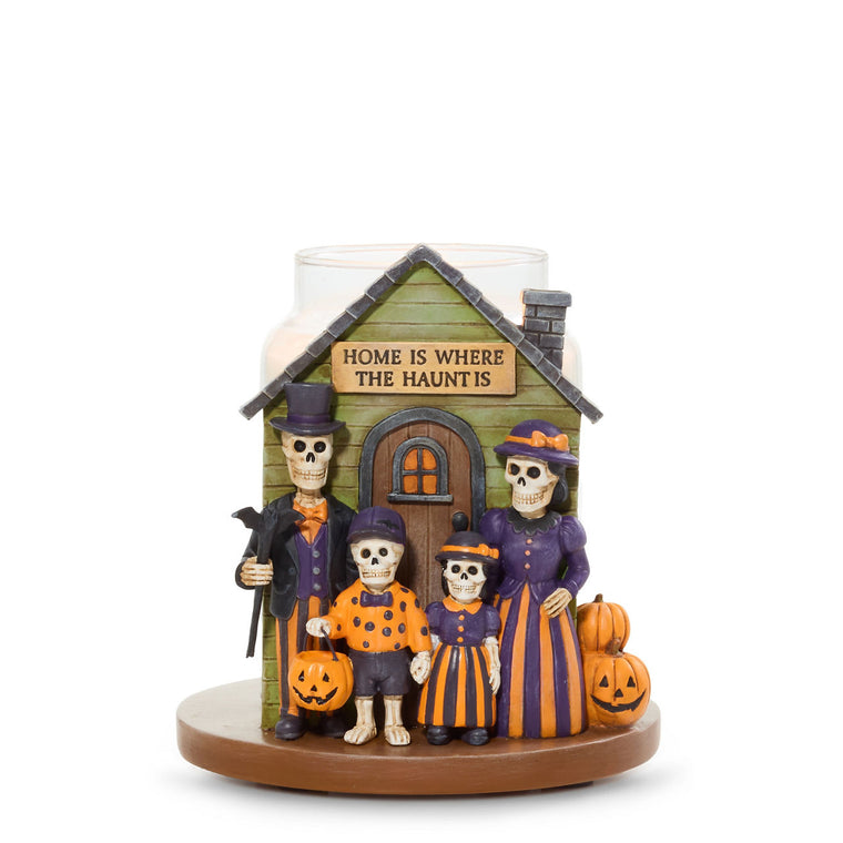 Bonebury Lane Haunted House Jar Candle Holder P5
