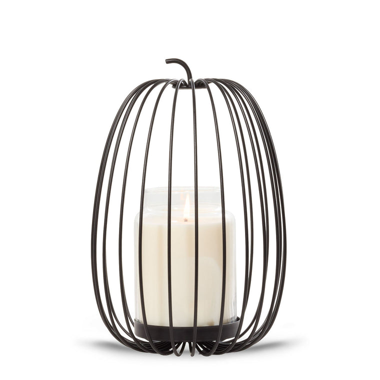 Caged Pumpkin Jar Candle Holder E7